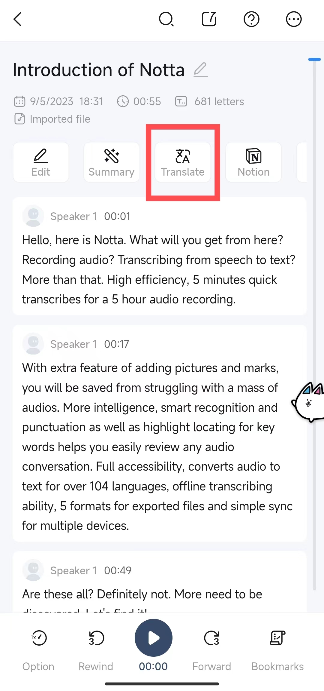 How to translate the records on Notta？ – Notta - Help Center