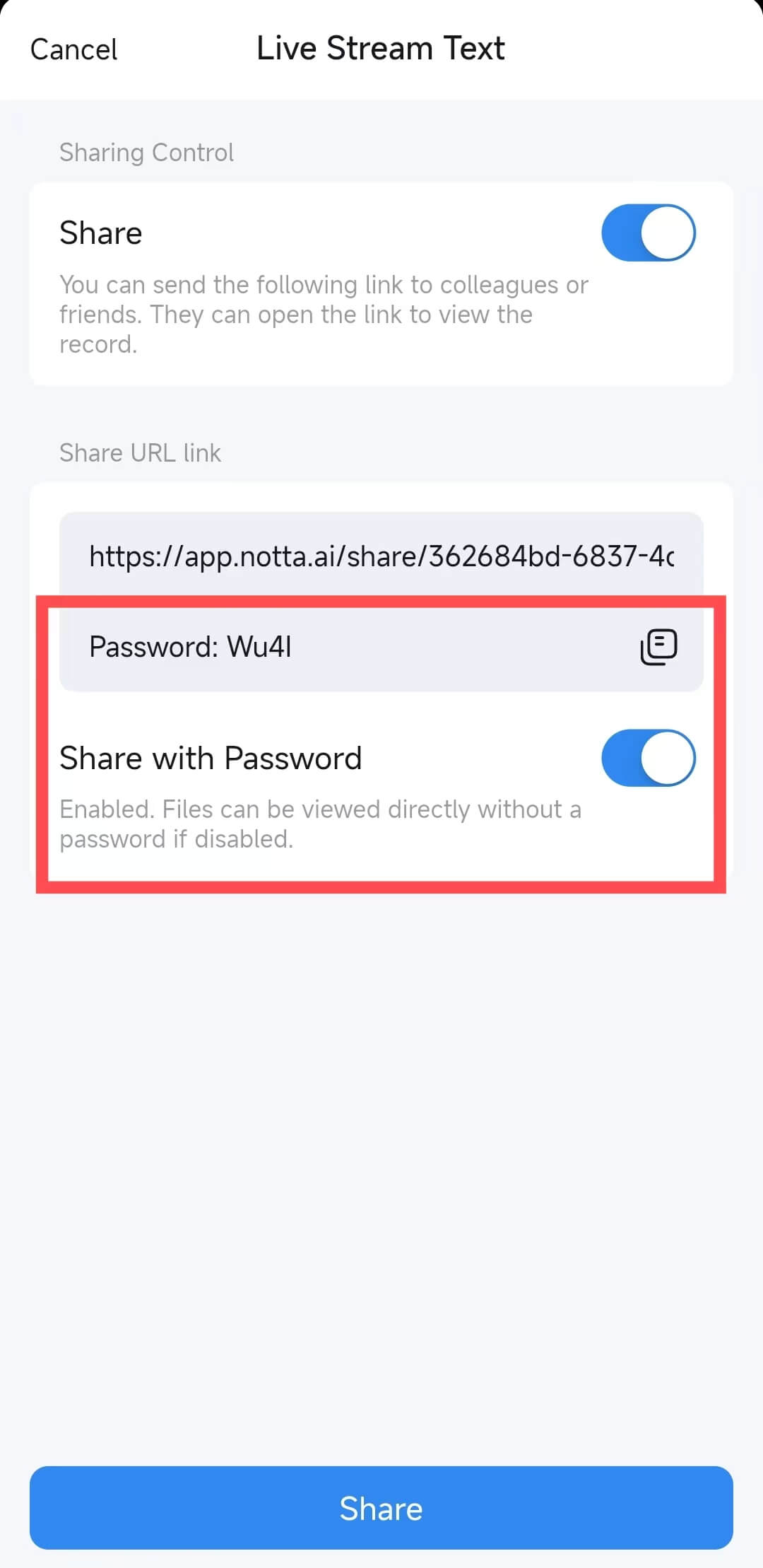 How To Share Live Transcription – Notta - Help Center