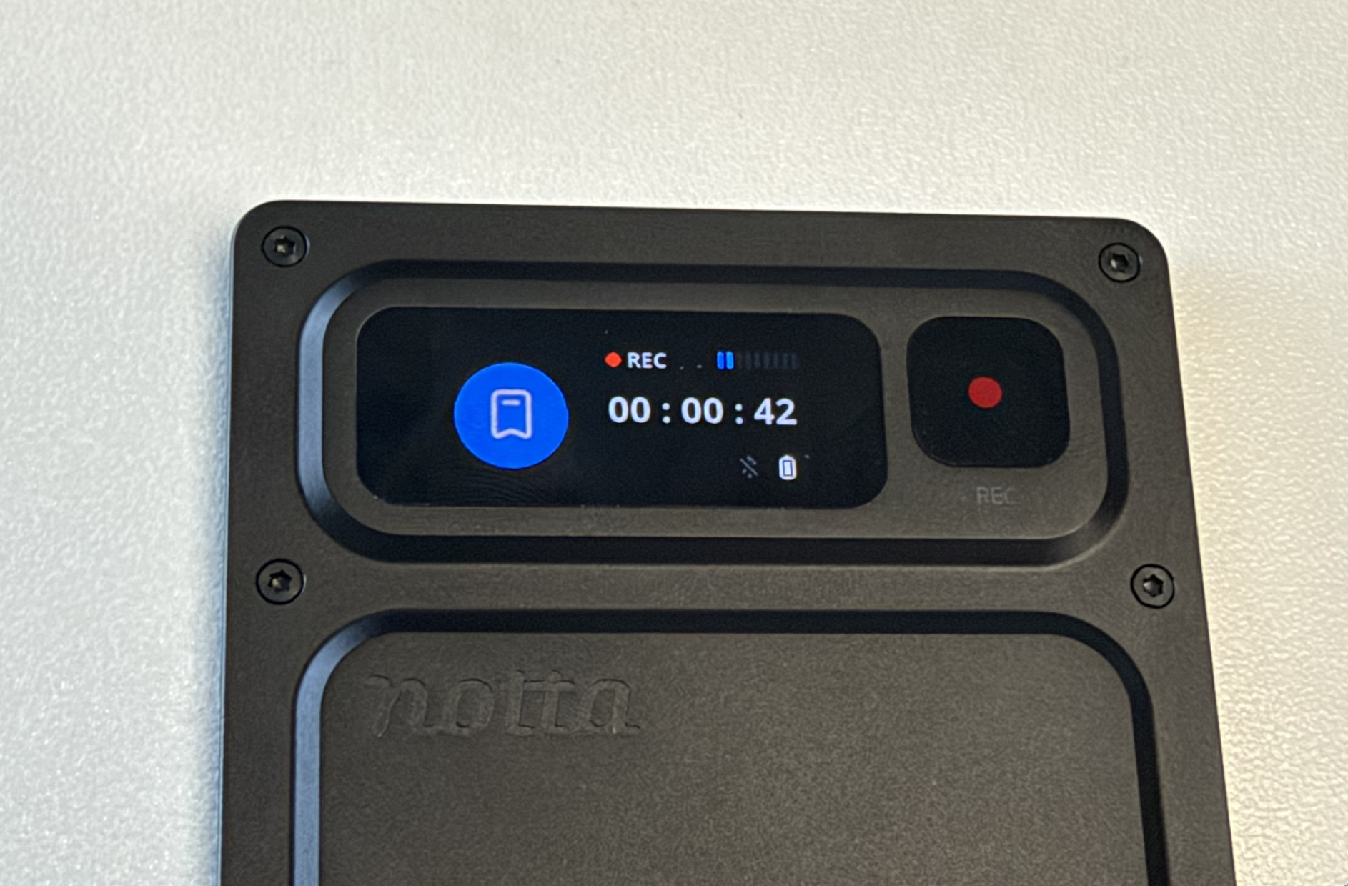 Bookmark icon displayed on Notta Memo Pro during recording